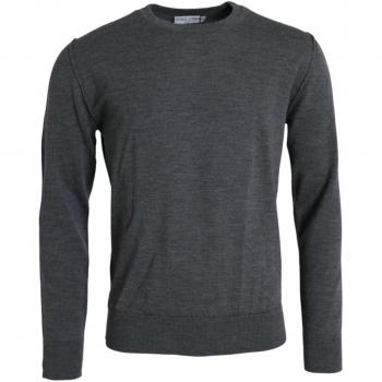 Dolce & Gabbana Dark Gray Wool Crew Neck Pullover Sweater - IT50 | L
