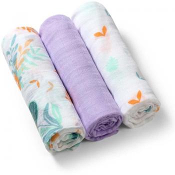 Pack de 3 muselinas de bambú orgánico Babyono, 70x70 cm, color natural