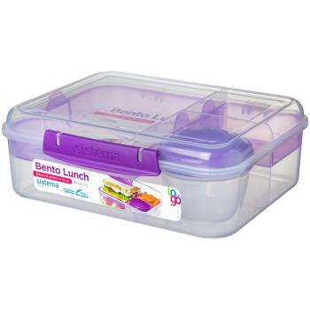 Bento Box To Go Lunch Box with Fruit Yogurt Pot 1.65L - Various Colors