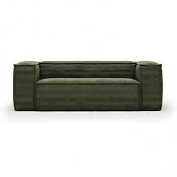 Sofá Blok 2 plazas pana gruesa verde 210 cm - Kave Home