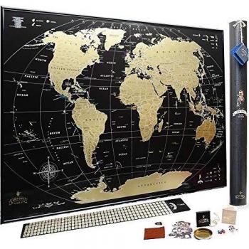 Mapa mundo para rascar, de alta calidad, seguidor de viajes, poster, comparte y recuerda tus aventuras de viaje, mapa mundial, color negro
