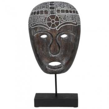 Figura Decorativa Marrón Máscara 24 x 12 x 46 cm