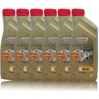 Castrol EDGE Professional C1 5W-30 Aceite para motores diésel con tecnología TITANIUM FST®, 6 unidades de 1 litro