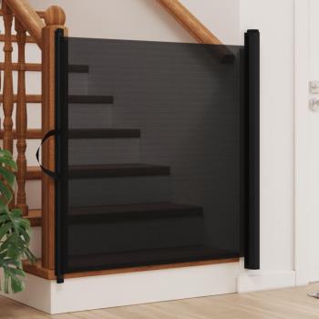 Retractable Black Pet Gate 32.5x49.2