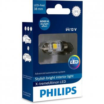 Philips 12859I60X1 X-tremeUltinon LED luz interior para coche C5W 38mm Festoon 6000K 12V, 1 unidad