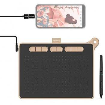 Parblo Ninos M Tableta Gráfica para Digital Dibujar, Pintar, 9X5 Pulgadas 8192 Niveles para OSU, Oficina en casa y e-Learning, con lápiz sin batería, Compatible con Android/Windows/Mac, Rosa