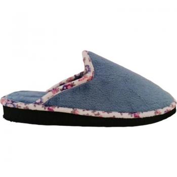 Zapatilla de casa destalonada Amoros EVUNO con diseño floral y suela antideslizante, Calzado de casa de Mujer GALIANA EVUNO AZUL