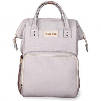 Kikkaboo Bolso Cambiador Siena Grey - Bolsa de cambio para bebé, con diseño moderno y funcional, incluye cambiador portátil, múltiples compartimentos para organización, material resistente y fácil de limpiar