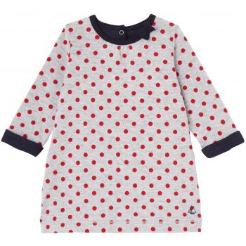 PETIT BATEAU Ding, Vestido Para Bebés, Beluga/Frou-Frou 27, 6M