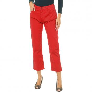 Armani Jeans Pantalón Capri corte estrecho color rojo