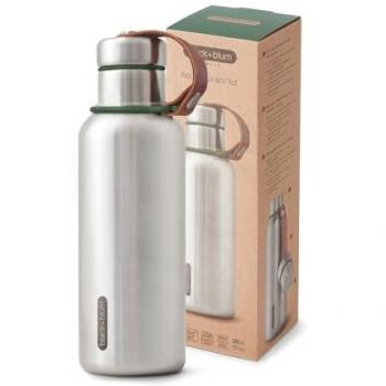 Botella de Agua Termosensible Insulada de Acero Inoxidable 500ml - Color Oliva y Plata