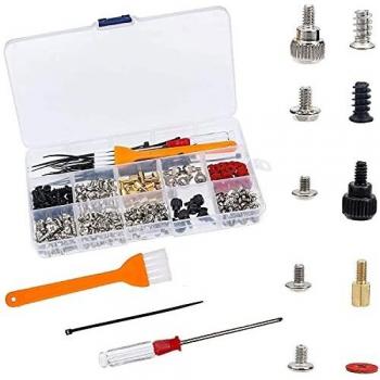 Sweetone tornillos ordenador, 330 piezas kits de tornillos para computadora de PC para placa base, Kit de Tornillos de Ordenador Personal de Acero Inoxidable 304, en un estuche de almacenamiento