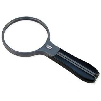 Carson Split Handle Lente de Aumento y Lupa 3,5x con Iluminación, Color Negro y Transparente
