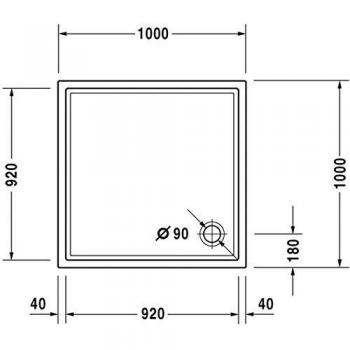 Duravit Plato de ducha Duravit STARCK Slimline 1000x1000x50mm blanco