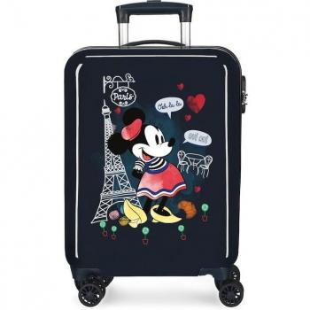 Disney Minnie Around the World Paris Maleta de Cabina Rígida Azul Marino 38cm con Capacidad de 34L