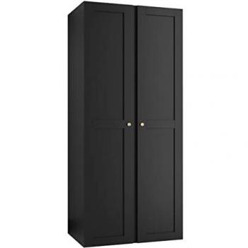 Armario Hartford 394, Negro, Con Bisagras, 186x74x44cm, 2 Estantes