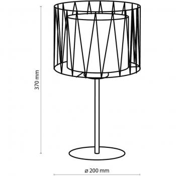 Lámpara de mesa Harmony, negra, de yute natural, altura 37 cm
