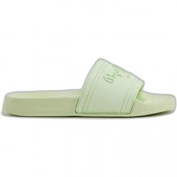 Chanclas Mujer Pepe Jeans Slider Logo Verde Pastel - Cómodas y Modernas, Talla 40