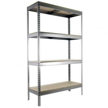 SimonRack Estantería Metálica de Almacenaje de Acero Industrial, 2000x2100x450 mm, 4 Baldas de Madera, Soporta 500 kg de Punto Flexión por balda, Galvan