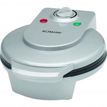 Bomann HA 5017 - Máquina de Barquillos y Cucuruchos de Helados, Placa Antiadherente, Termostato Regulable, 1200W, Color Plata
