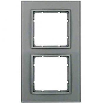 Hager Berker B7 | Marco 2 Elementos Cristal / Aluminio 10126414 - Diseño Elegante