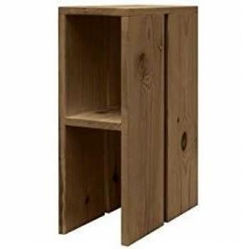 Decowood - Mesa Auxiliar en Madera de Pino Flandes Envejecido - 20x40x60cm