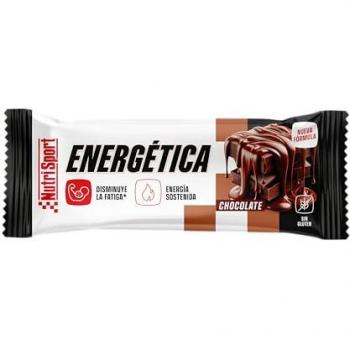 Barrita Energética NutriSport Sabor Chocolate 49 g - Caja de 24 unidades - Alto en Proteínas y Carbohidratos - Sin Aceite de Palma - Sin Gluten