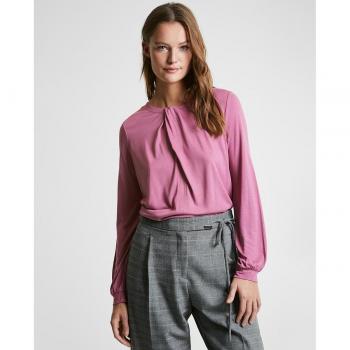 Camiseta de mujer ajustada con fruncido en el cuello