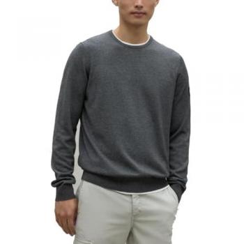 Jersey de hombre Ecoalf Bayona gris medio liso, casual, lana, manga larga, sostenible