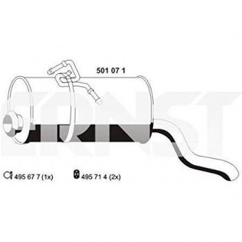 Silenciador Trasero ERNST 501071 para Citroën Berlingo / Berlingo First I