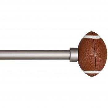 Amazon Basics - Barra de cortinas decorativa de 1,6 cm con remates de balón de fútbol americano, 71 cm