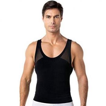 LEO Camiseta Moldeadora/Reductora de compresión Corrector Postura Espalda Hombre