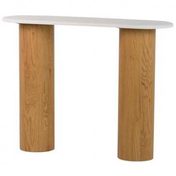 Consola MDF Blanco Marrón 100x30x75 cm