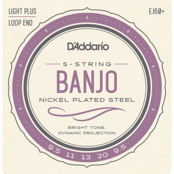 D'Addario EJ60+ Light Plus 9.5-20 Nickel 5-String Banjo String