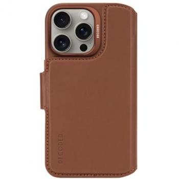 Funda de Piel Desmontable 2 en 1 para iPhone 16 Pro con MagSafe, Tarjetero y Carcasa Extraíble - Marrón