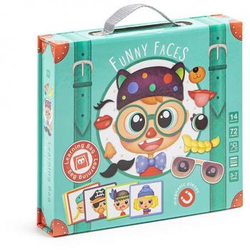 Juego Creativo Funny Faces - Juego de mesa educativo para niños, incluye piezas magnéticas para crear caras divertidas, fomenta la creatividad y la imaginación, adecuado para edades a partir de 3 años
