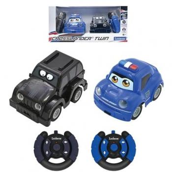 Set de 2 Coches Radiocontrol LEXIBOOK Crosslander Twin - Policía y Ladrón, hasta 12 km/h, Efectos de Luz y Sonido