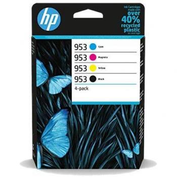 HP 953 6ZC69AE, Negro, Cian, Magenta y Amarillo, Cartuchos de Tinta Originales, Pack de 4, para impresoras HP OfficeJet Pro serie 8200, 8700 y 7700