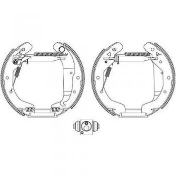 HELLA 8DB 355 022-671 Juego de zapatas de frenos - R1338
