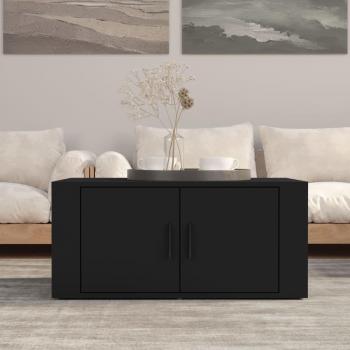 Mesa de centro madera contrachapada negra 80x50x36 cm