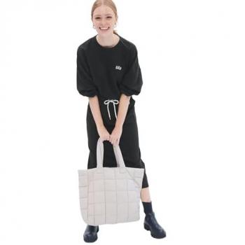 Sudadera Boxy de Felpa con Logo Mini GAP para Mujer, Color Negro, Talla L