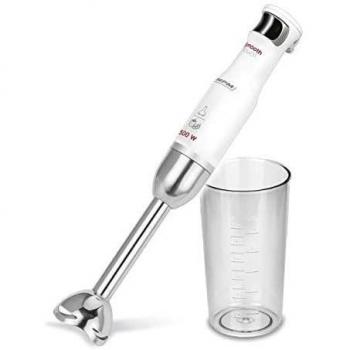 MPM MBL-27 Batidora de Mano Desmontable con Brazo y Cuchillas de Acero Inoxidable, Función Smooth Touch, Vaso 700 ml, Velocidad Regulable, 500W
