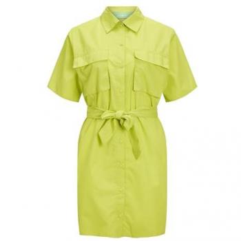 Vestido Camisero Corto de Mujer Jxmission Comfort en Verde Lima, Talla XS