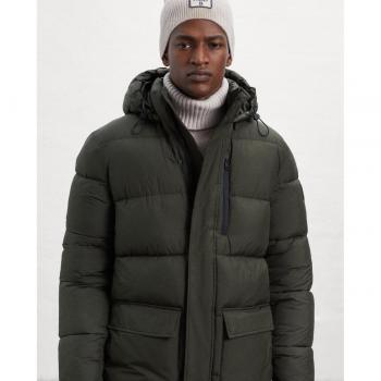 Plumífero de hombre con capucha ajustable y bolsillo interior