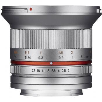 Lente Samyang 12mm F2.0 NCS CS para Canon M - Plata, APS-C