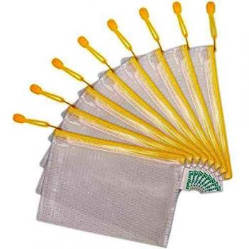 Bolsa Zipper A5 Amarillo - Bolsa plegable con cremallera, tamaño DIN A5, material PVC, color amarillo