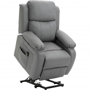 Sillón levantapersonas eléctrico Homcom reclinable gris 105x76x90 cm