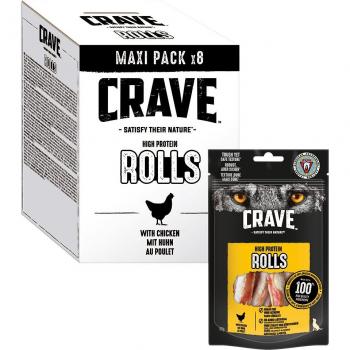 Crave High Protein Rolls snacks para perros - 8 x 50 g - Pollo
