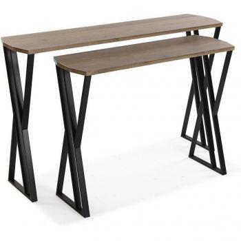 Mueble Recibidor Estrecho para la Entrada o el Pasillo, Mesa Consola, Set de 2