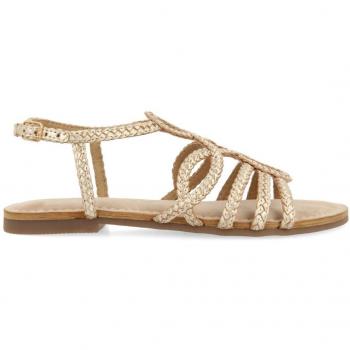 Gioseppo YAKIMA Sandalias planas de mujer doradas de piel 80787, talla 37